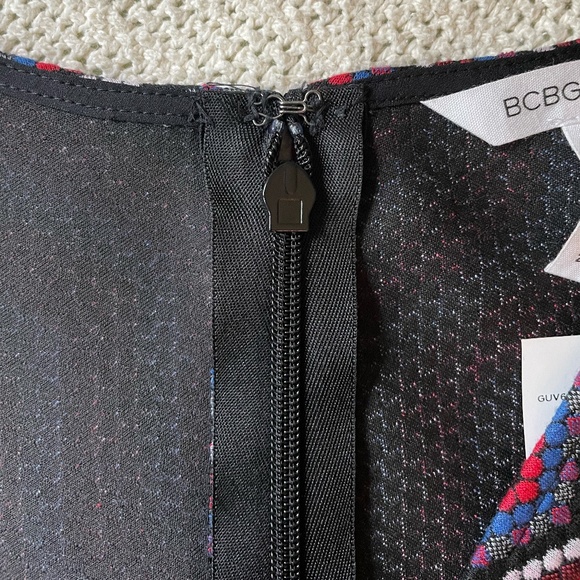 BCBGENERATION Chevron Jacquard Fit-and-Flare Dress, Size 2 - Picture 4 of 11